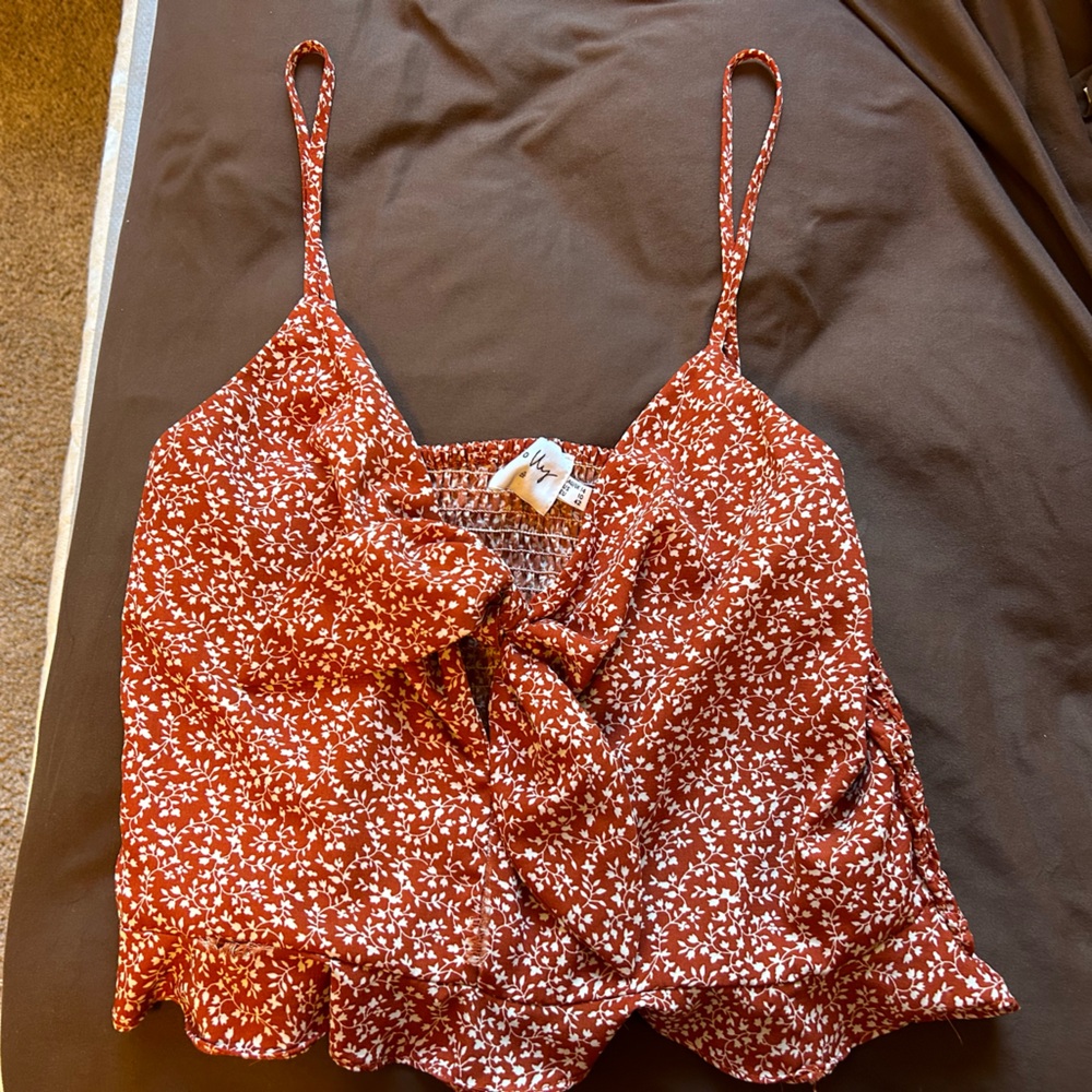 Princess Polly Dru Top (cami, cropped, floral tie top)